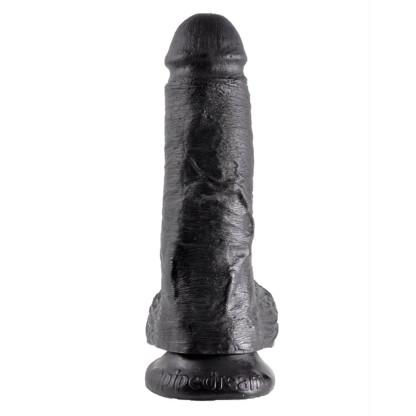 8" Cock With Balls - Black 20.3 cm (8") Dong