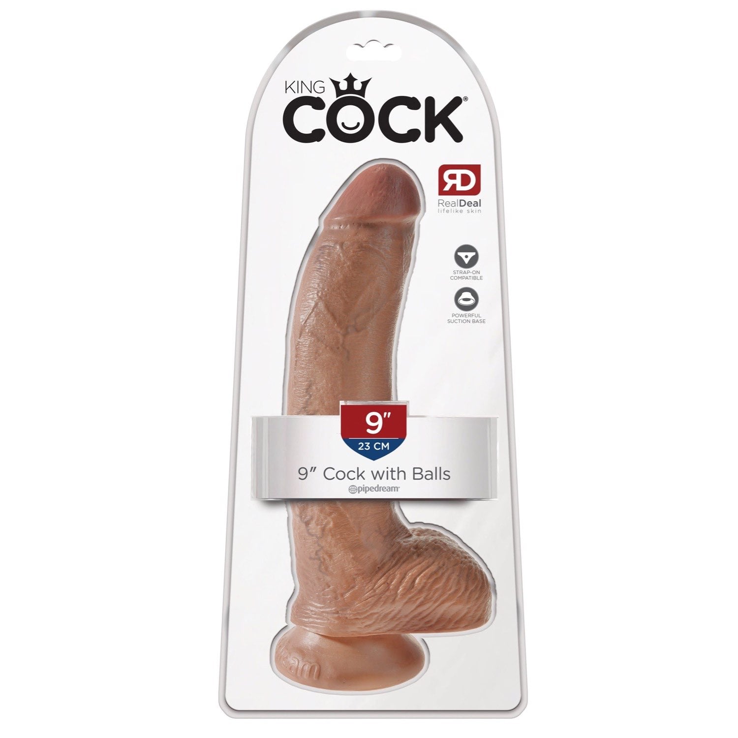 King Cock 9&quot; Cock With Balls - Tan 22.9 cm (9&quot;) Dong by Pipedream