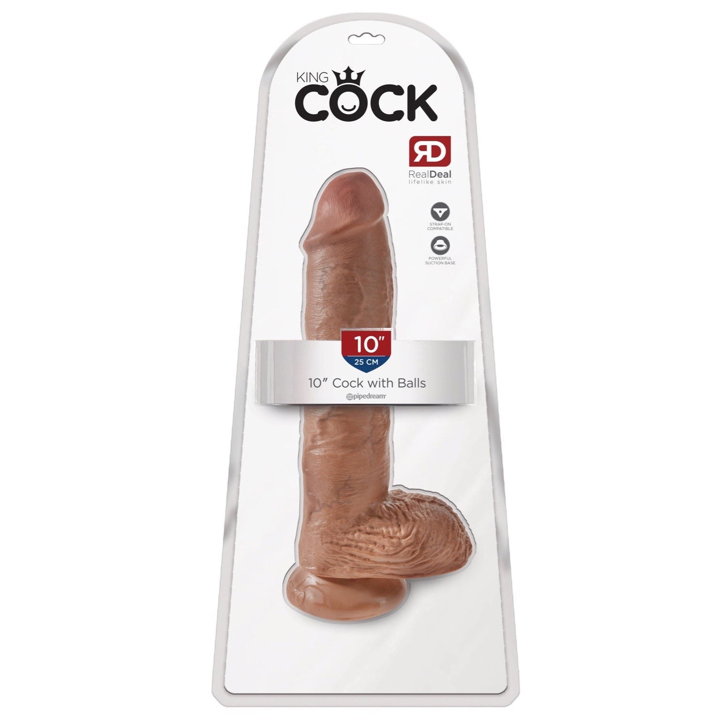 King Cock 10&quot; Cock With Balls - Tan 25.4 cm (10&quot;) Dong by Pipedream