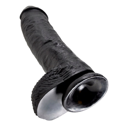 10" Cock With Balls - Black 25.4 cm (10") Dong