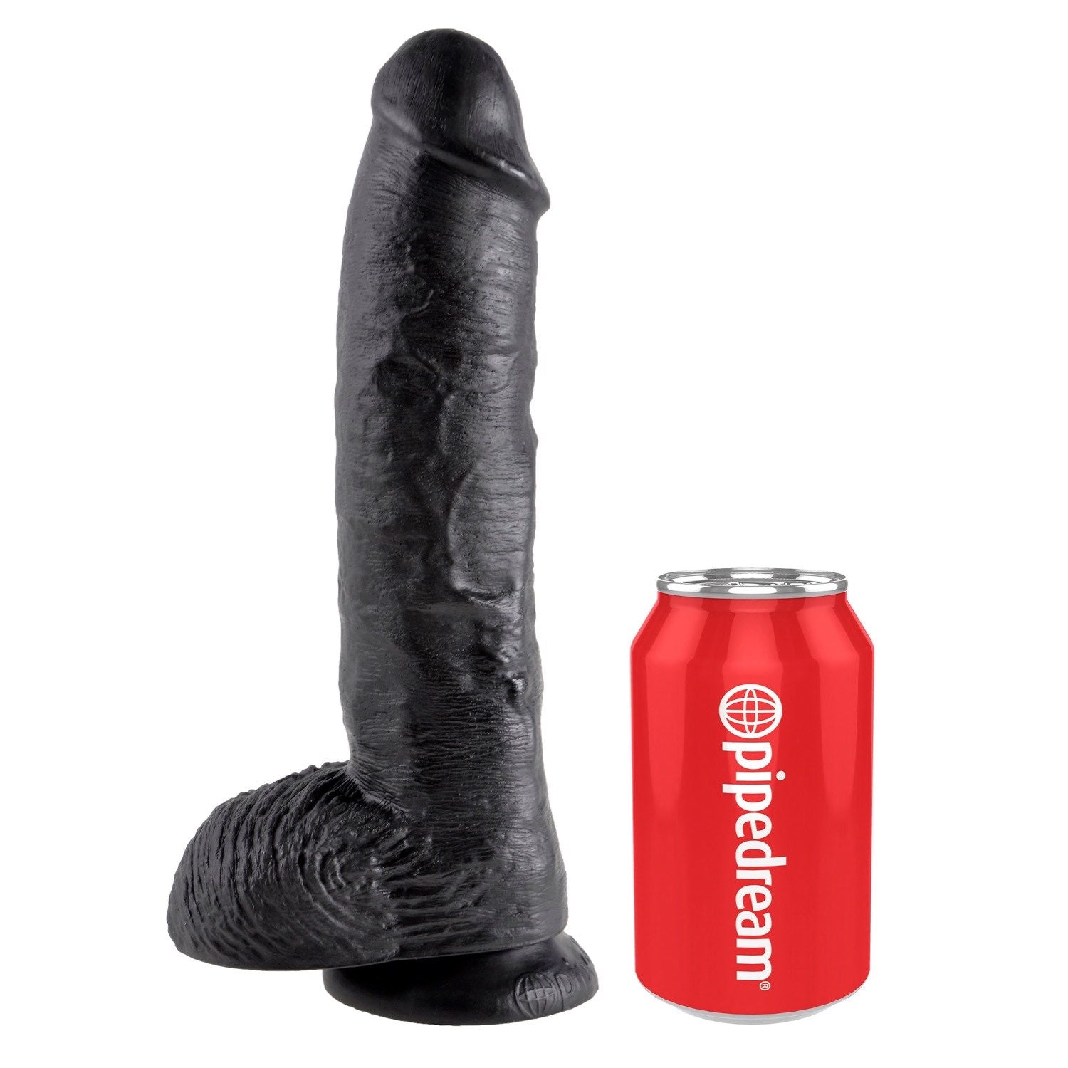 King Cock 10&quot; Cock With Balls - Black 25.4 cm (10&quot;) Dong by Pipedream