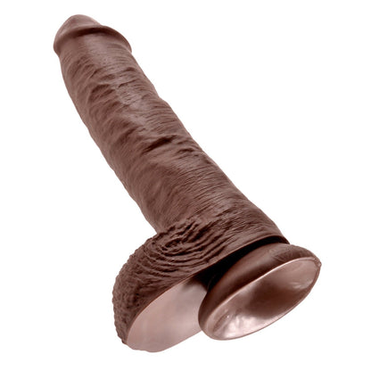 10" Cock With Balls - Brown 25.4 cm (10") Dong