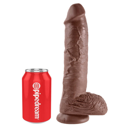 10" Cock With Balls - Brown 25.4 cm (10") Dong