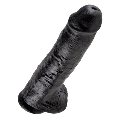 11" Cock With Balls - Black 28 cm (11") Dong