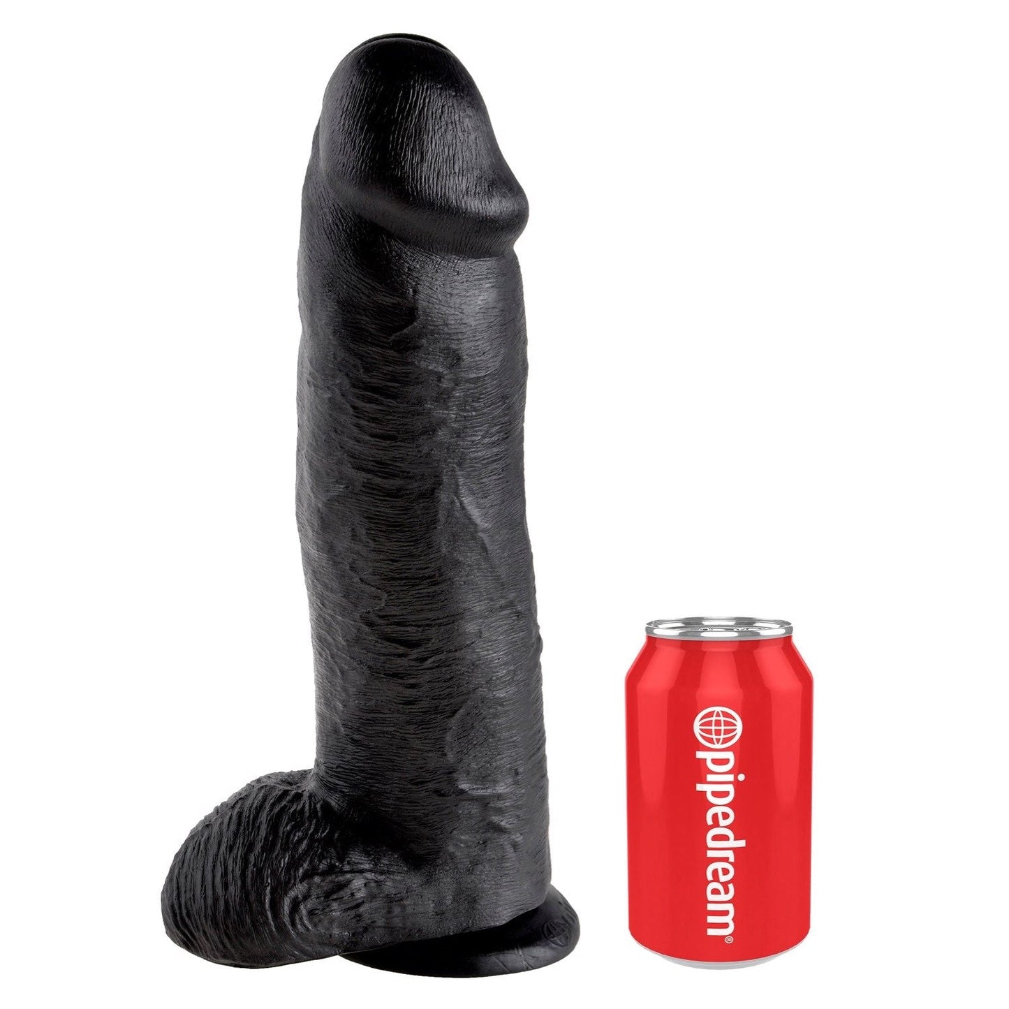 12" Cock With Balls - Black 30.5 cm (12") Dong