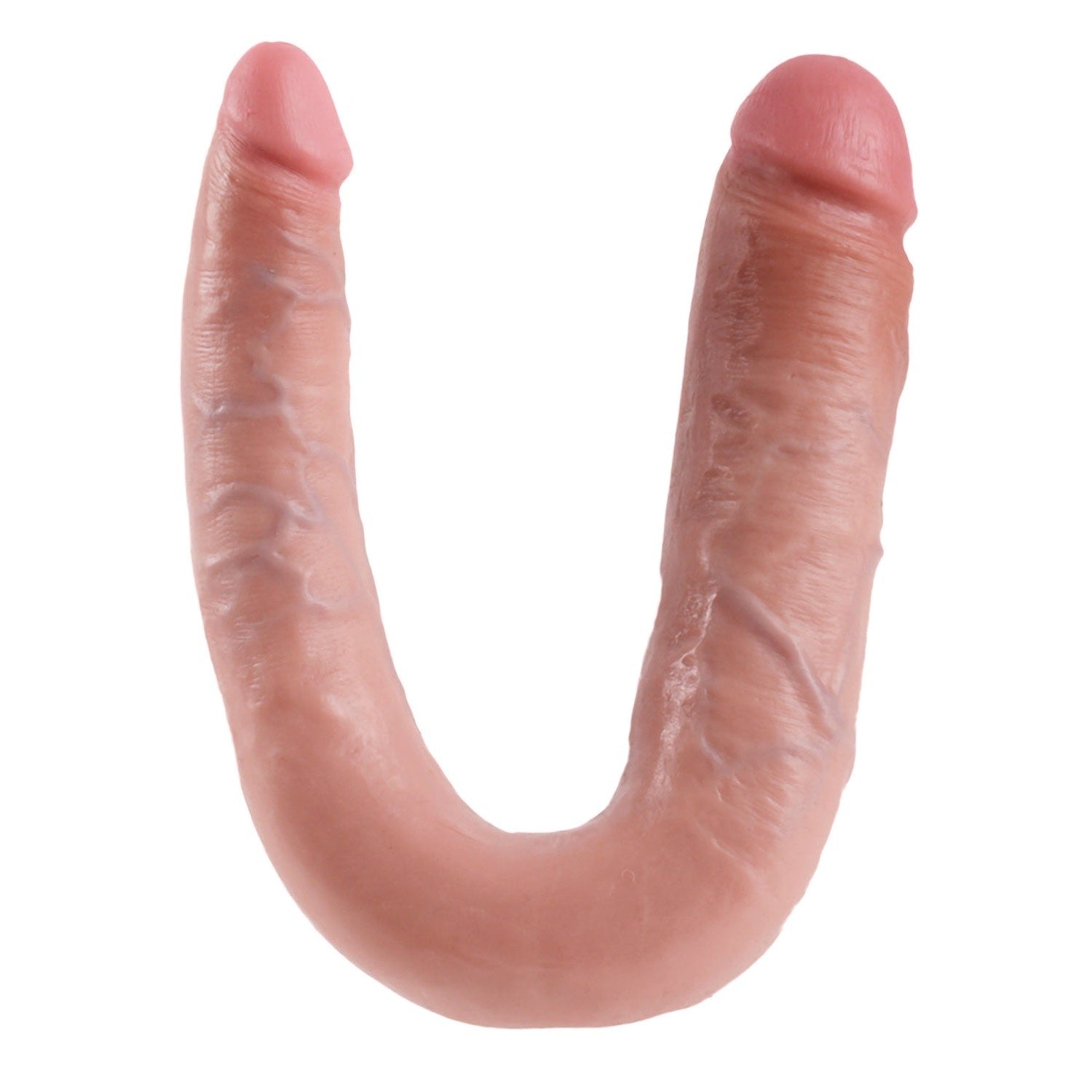 King Cock U-Shaped Large Double Trouble - Flesh Large Double Penetrator Dong by Pipedream