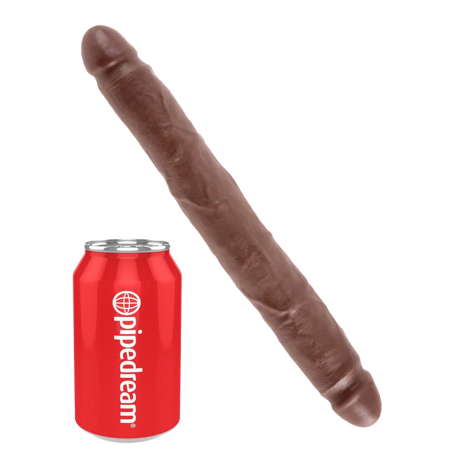King Cock 12&quot; Slim Double Dildo - Brown 30 cm (12&quot;) Double Dong by Pipedream