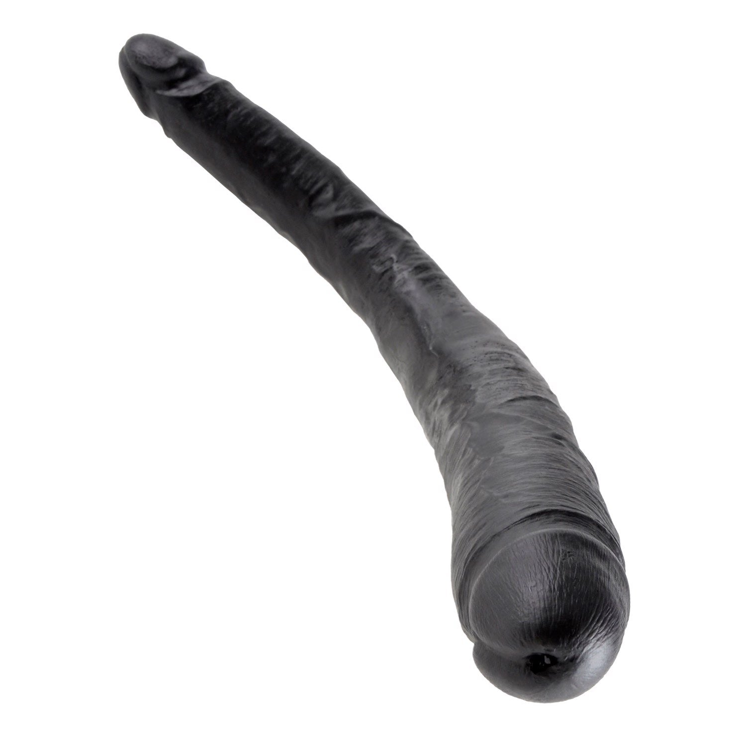 King Cock 16&quot; Tapered Double Dildo - Black 40.6 cm (16&quot;) Double Dong by Pipedream