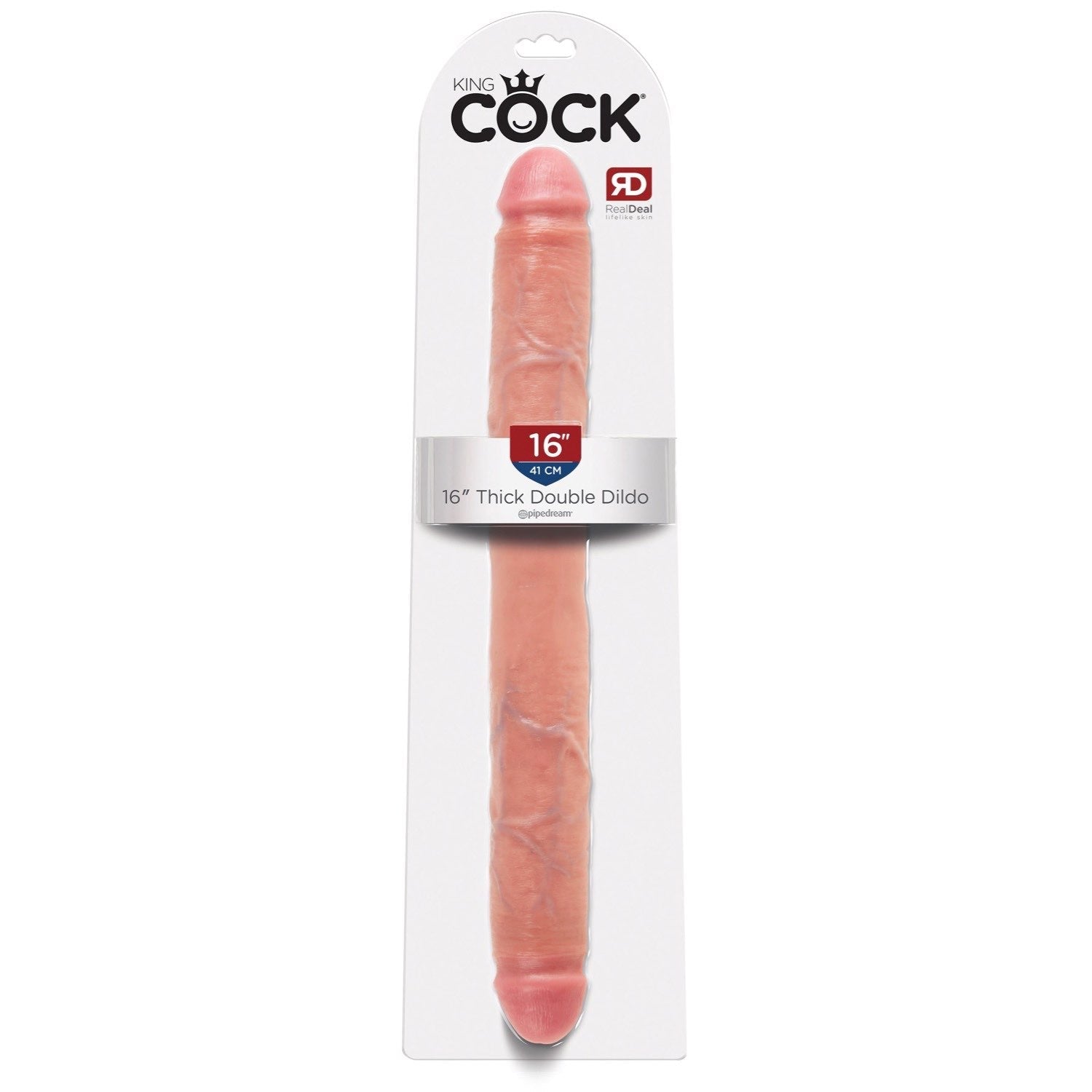 King Cock 16&quot; Thick Double Dildo - Flesh 40 cm Double Dong by Pipedream