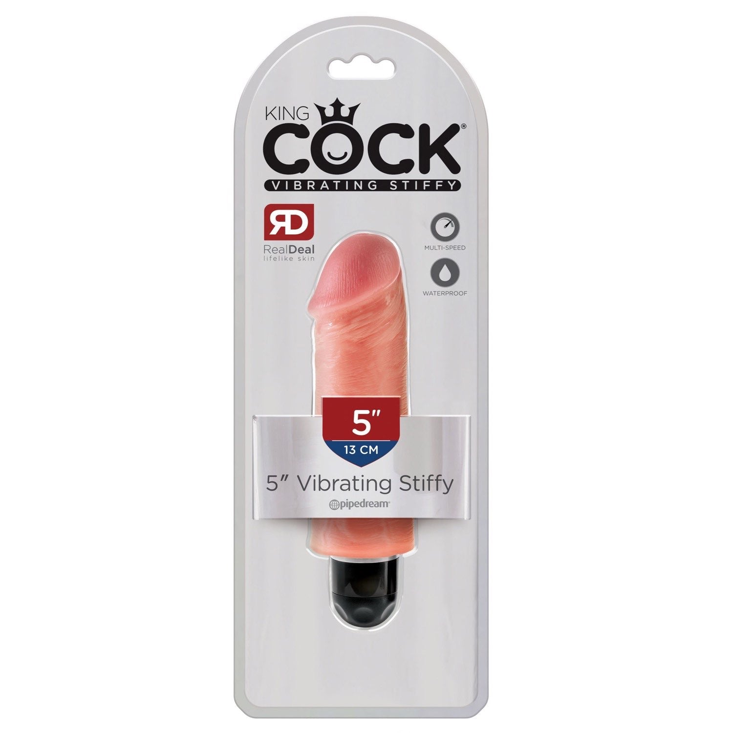 King Cock 5&quot; Vibrating Stiffy - Flesh 12.5 cm Vibrating Dong by Pipedream