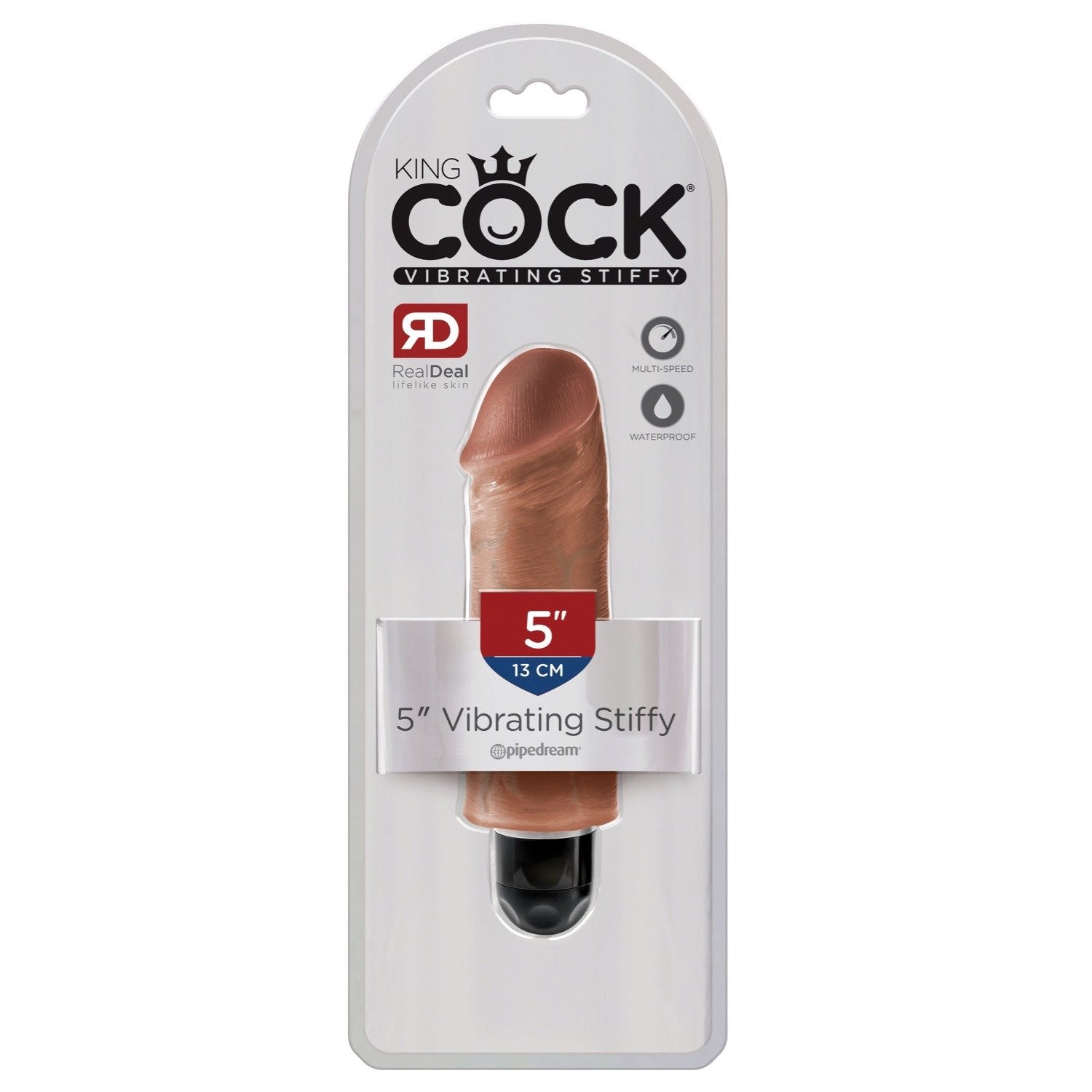 King Cock 5IN Vibrating Stiffy - Tan by Pipedream