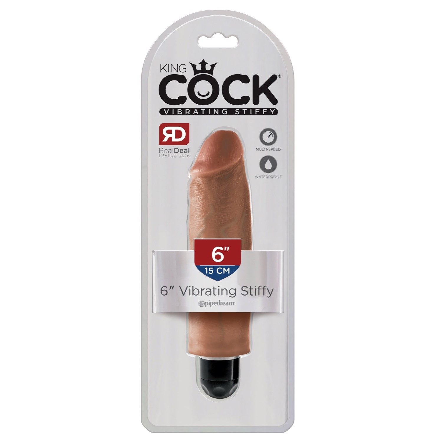 King Cock 6IN Vibrating Stiffy - Tan by Pipedream