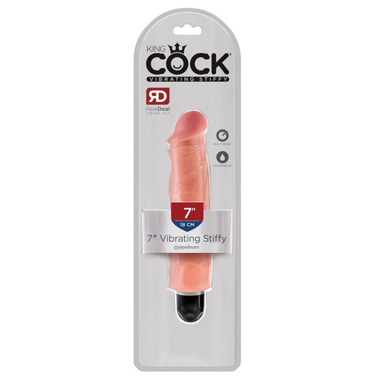Pipedream King Cock 7&quot; Vibrating Stiffy - Flesh 17.8 cm Vibrating Dong