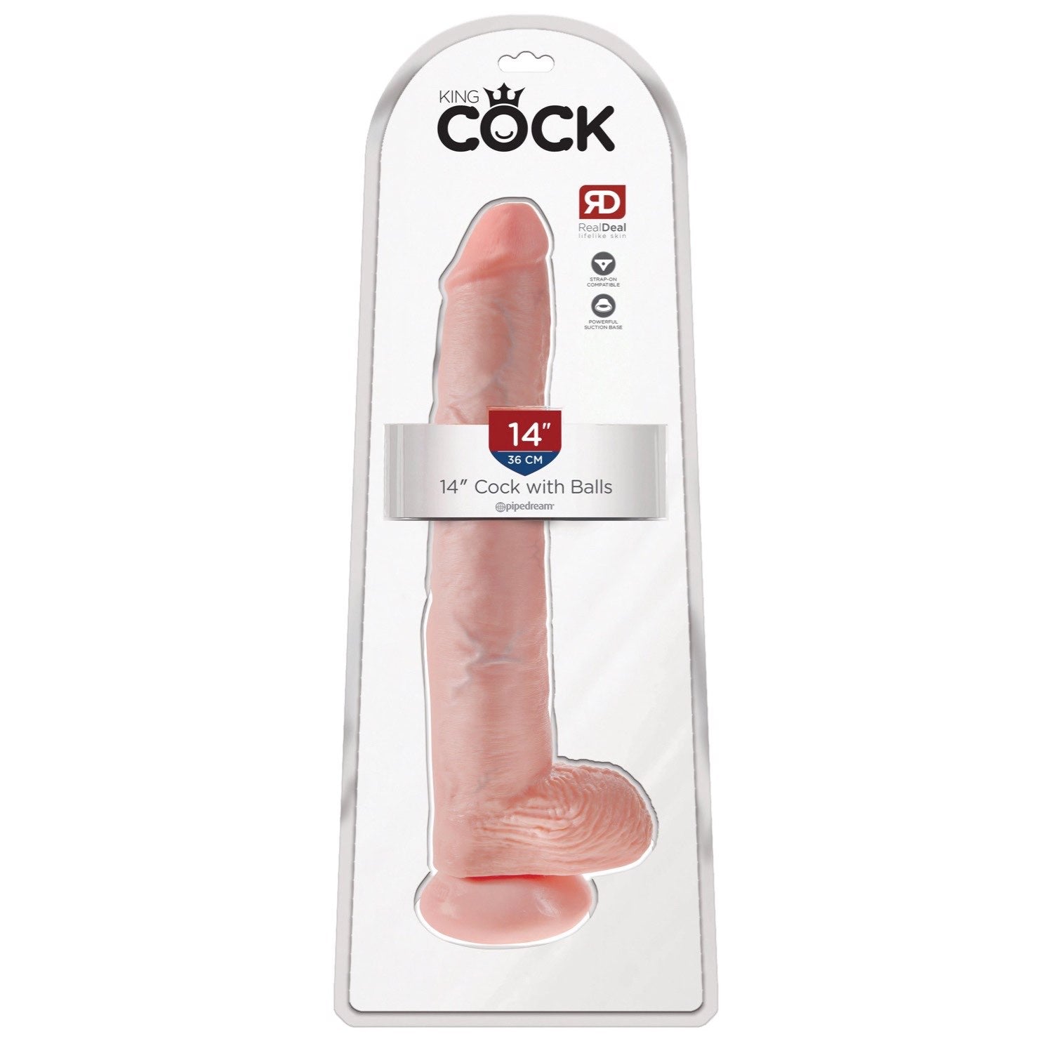 King Cock 14&quot; Cock with Balls - Flesh 35.6 cm Dong by Pipedream