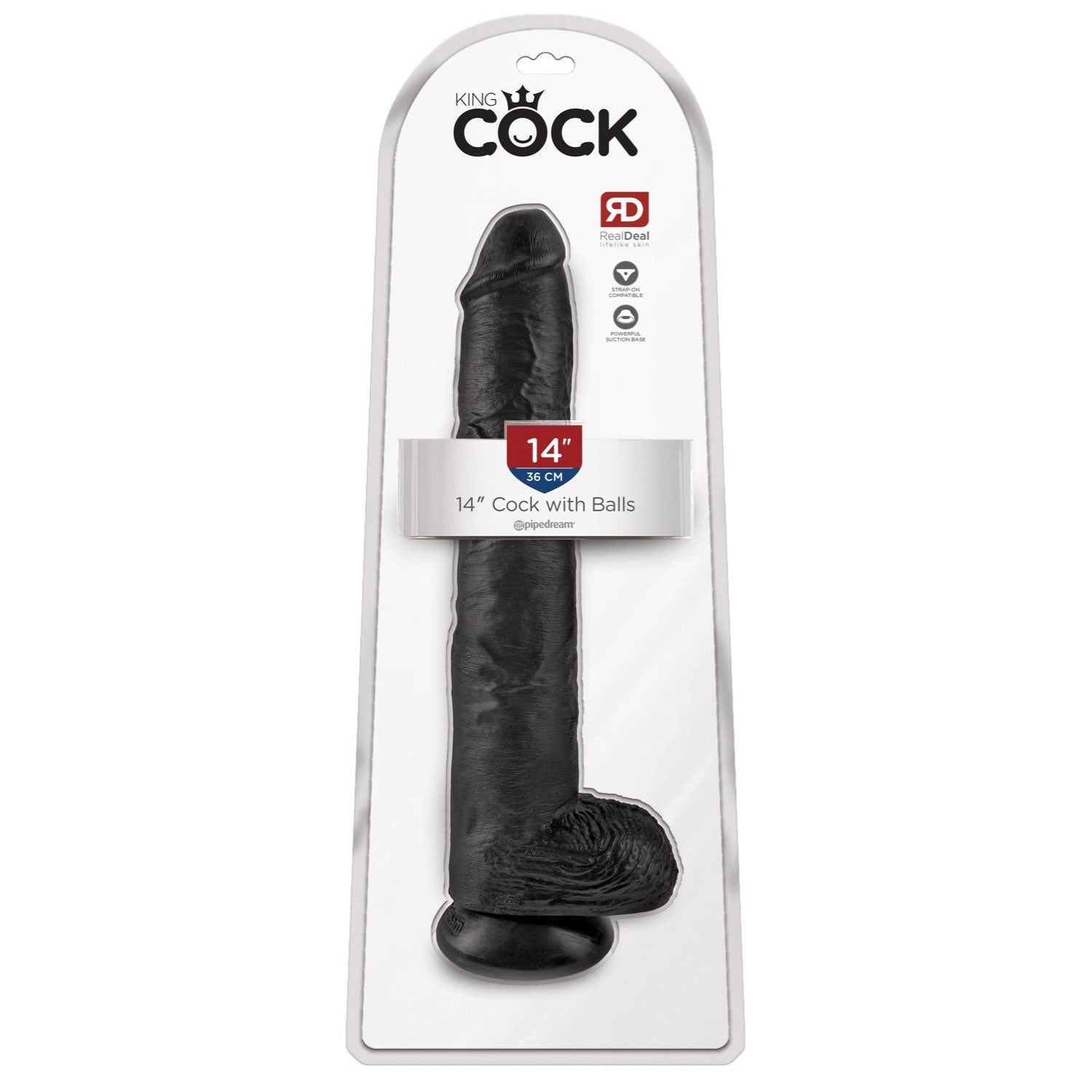 King Cock 14IN Cock with Balls - Black by Pipedream