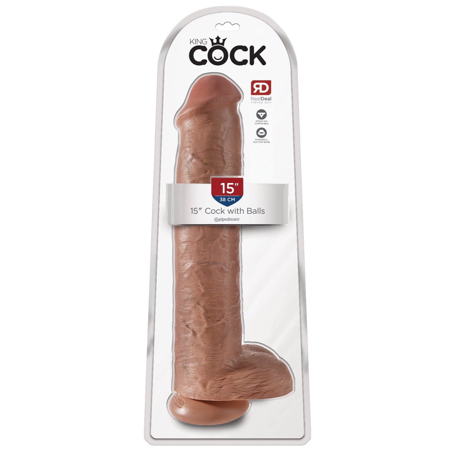 King Cock 15IN Cock with Balls - Tan by Pipedream
