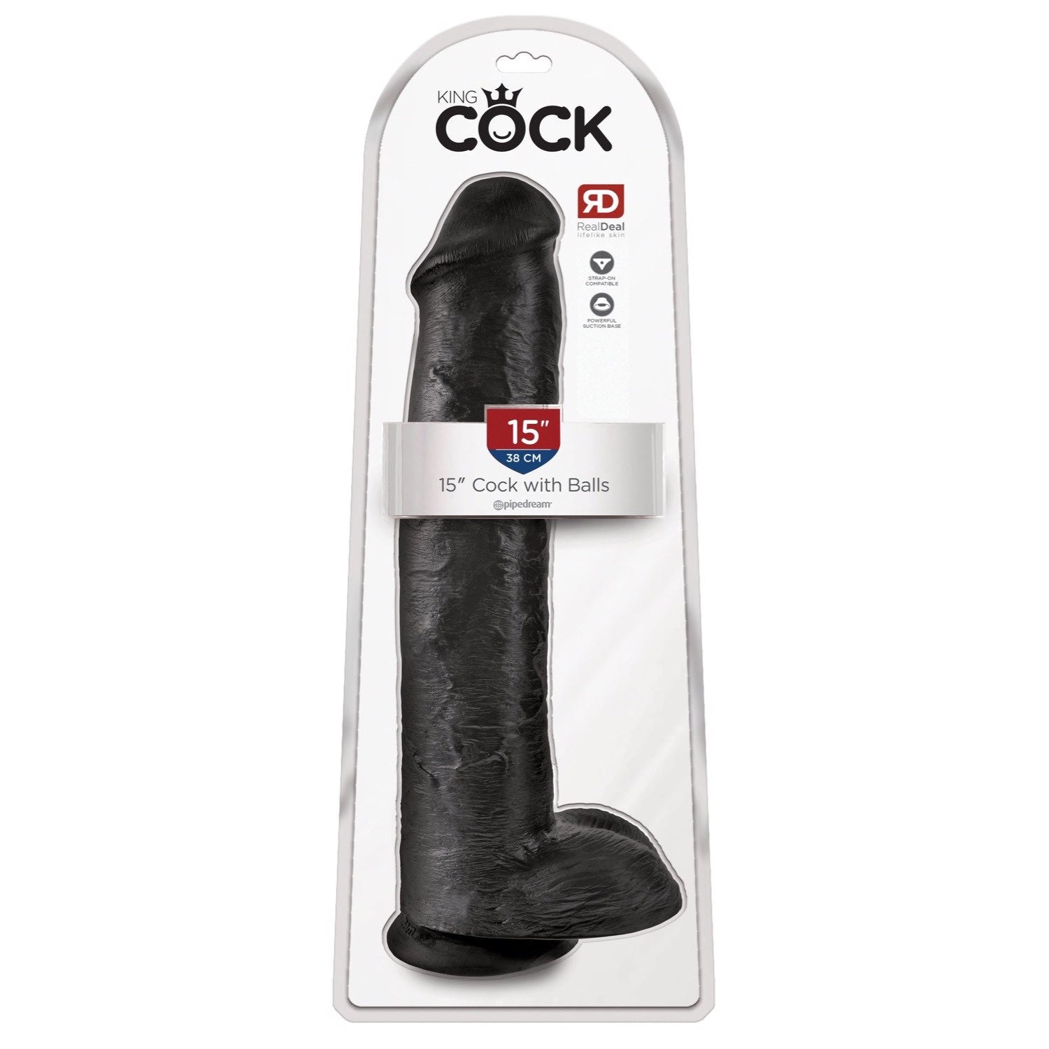 King Cock 15IN Cock with Balls - Black by Pipedream