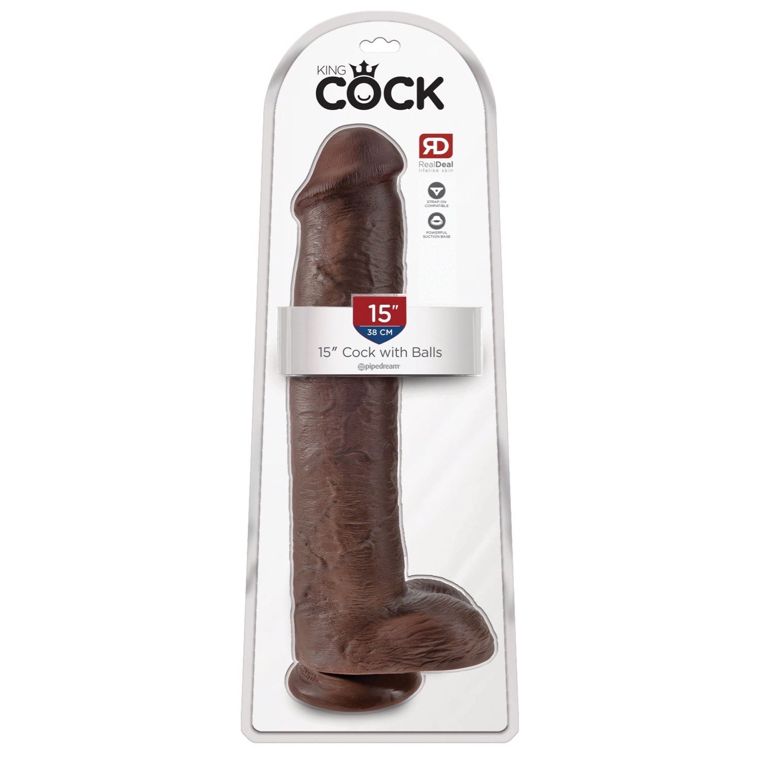 King Cock 15IN Cock wtih Balls - Brown by Pipedream