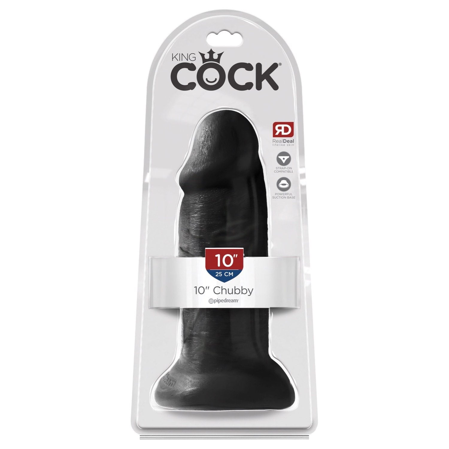 King Cock 10IN Chubby - Black by Pipedream