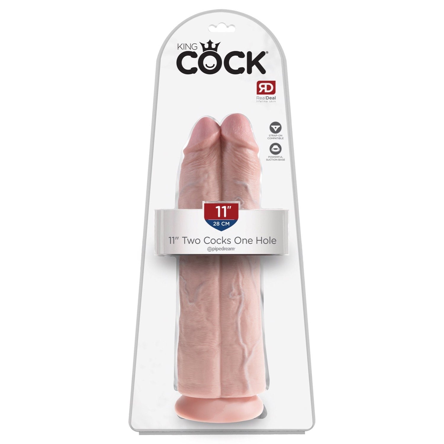 King Cock 11&quot; Two Cocks One Hole - Flesh 28 cm Dong by Pipedream