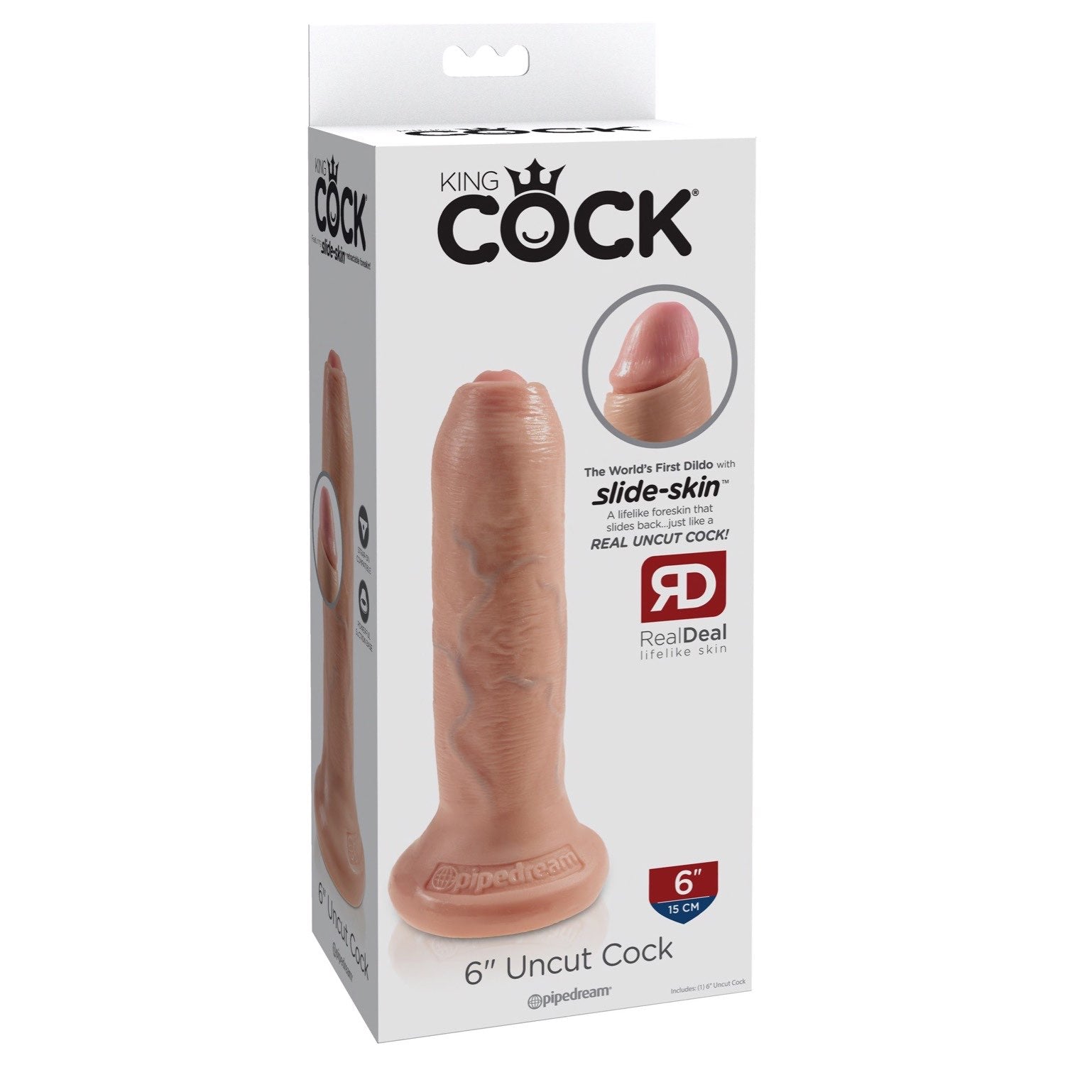 King Cock 6&quot; Uncut - Flesh 15.2 cm Dong by Pipedream