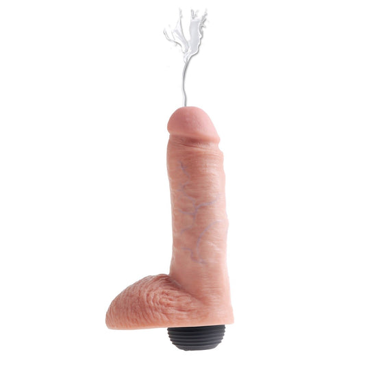 Pipedream King Cock 8&quot; Squirting Cock With Balls - Flesh 20.3 cm (8&quot;) Squirting Dong