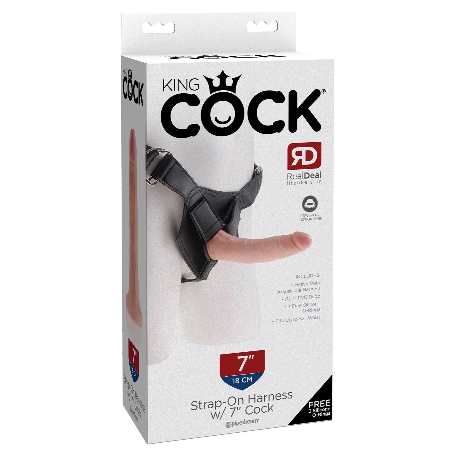 King Cock Strap-On Harness With 7&quot; Cock - Flesh 17.8 cm (7&quot;) Strap-On by Pipedream