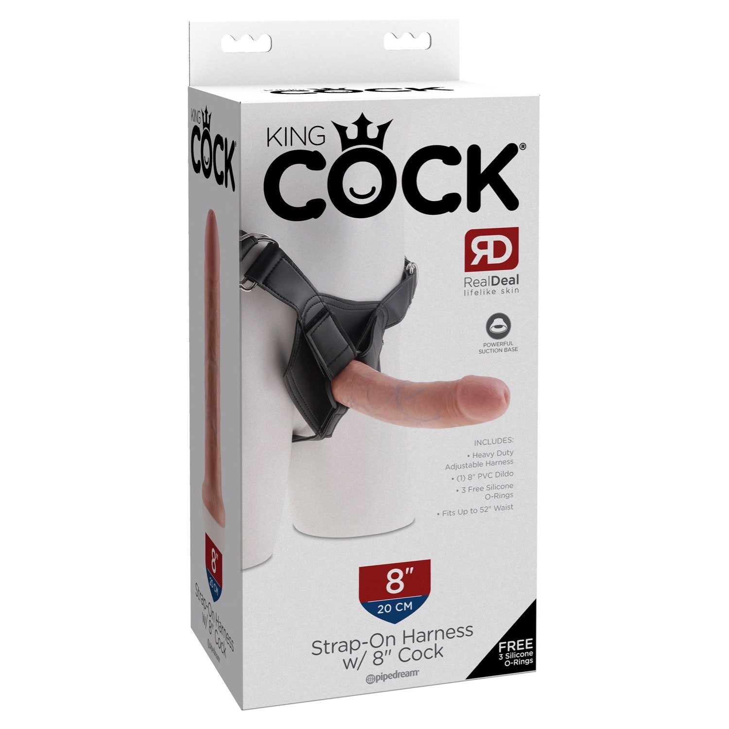 King Cock Strap-on Harness With 8&quot; Cock - Flesh 20.3 cm (8&quot;) Strap-On by Pipedream