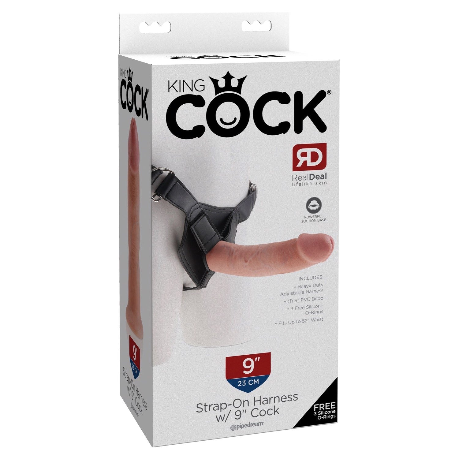 King Cock Strap-on Harness With 9&quot; Cock - Flesh 22.9 cm (9&quot;) Strap-On by Pipedream