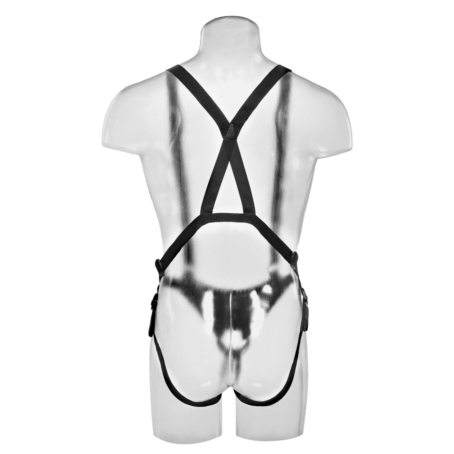10" Hollow Strap-On Suspender System - Flesh 25.4 cm Hollow Strap-On with Suspender Harness