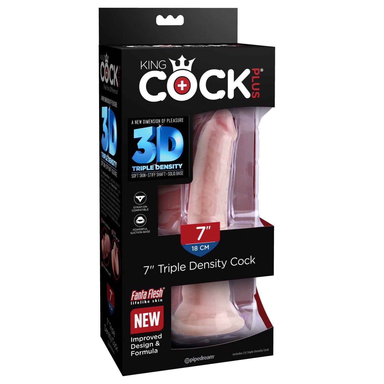 King Cock Plus 7&quot; Triple Density Cock - Flesh 17.8 cm Dong by Pipedream