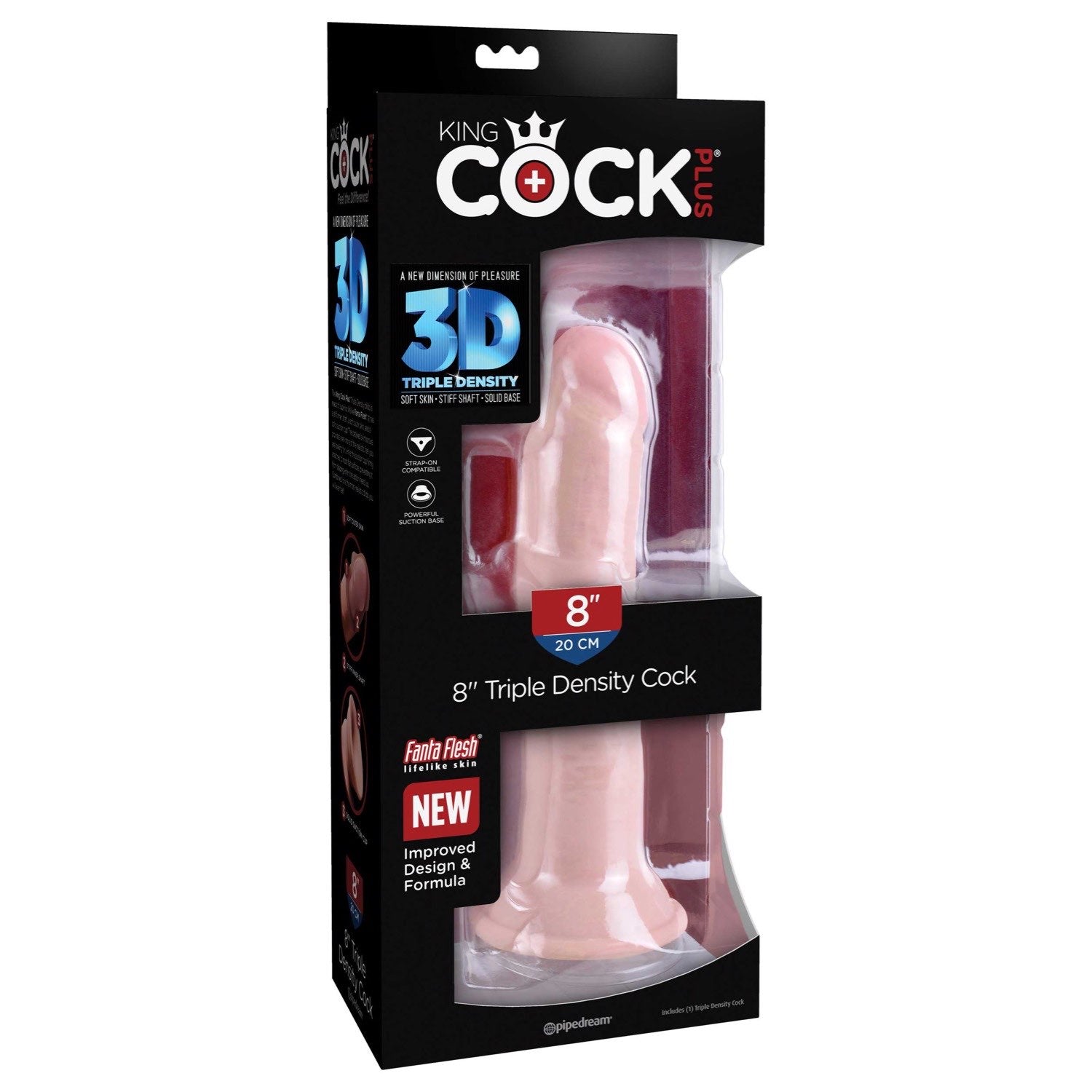 King Cock Plus 8&quot; Triple Density Cock - Flesh 20.3 cm Dong by Pipedream