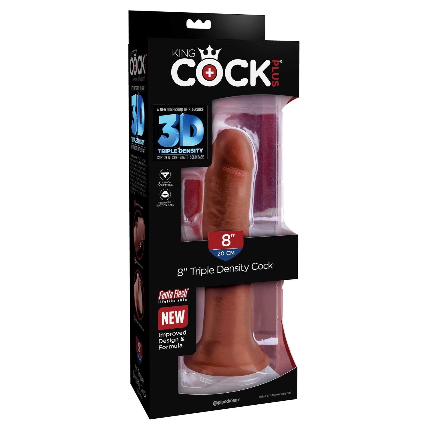 King Cock Plus 8&quot; Triple Density Cock - Brown 20.3 cm Dong by Pipedream