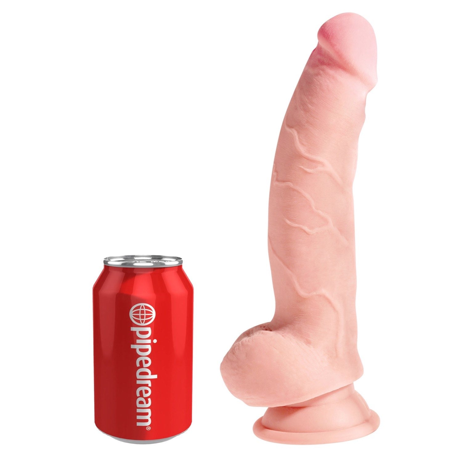 King Cock Plus 8&quot; Triple Density Fat Cock with Balls - Flesh 20.3 cm Dong by Pipedream