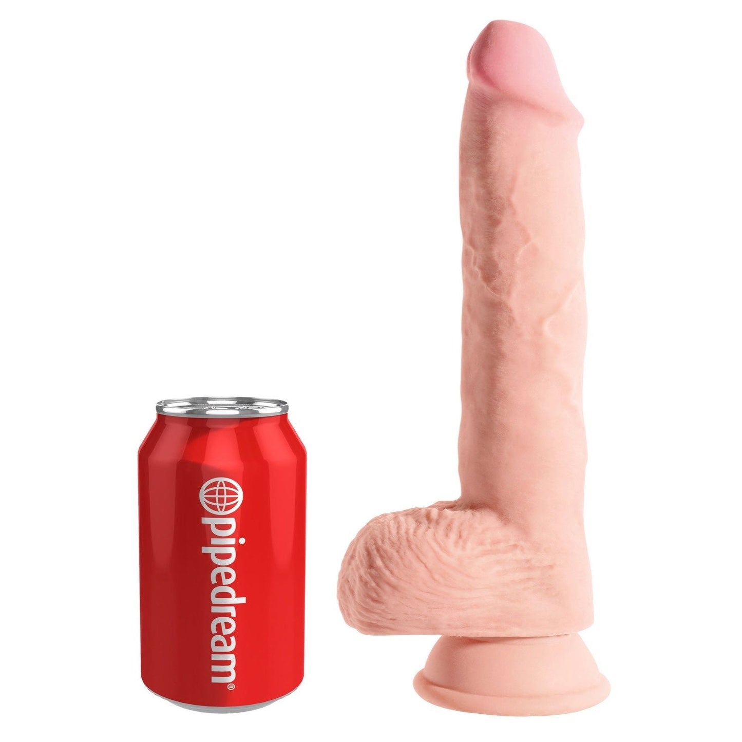 Plus 10" Triple Density Fat Cock with Balls - Flesh 25 cm Thick Dong