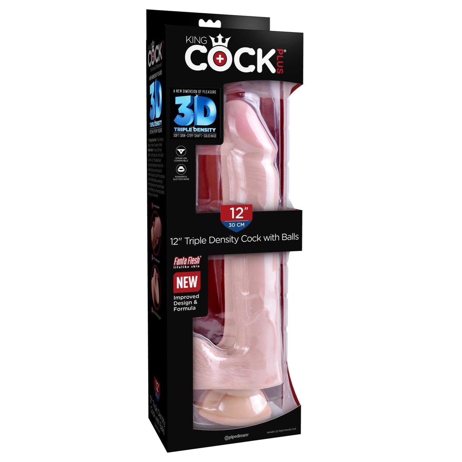 King Cock Plus 12&quot; Triple Density Cock with Balls - Flesh 30.5 cm Dong by Pipedream
