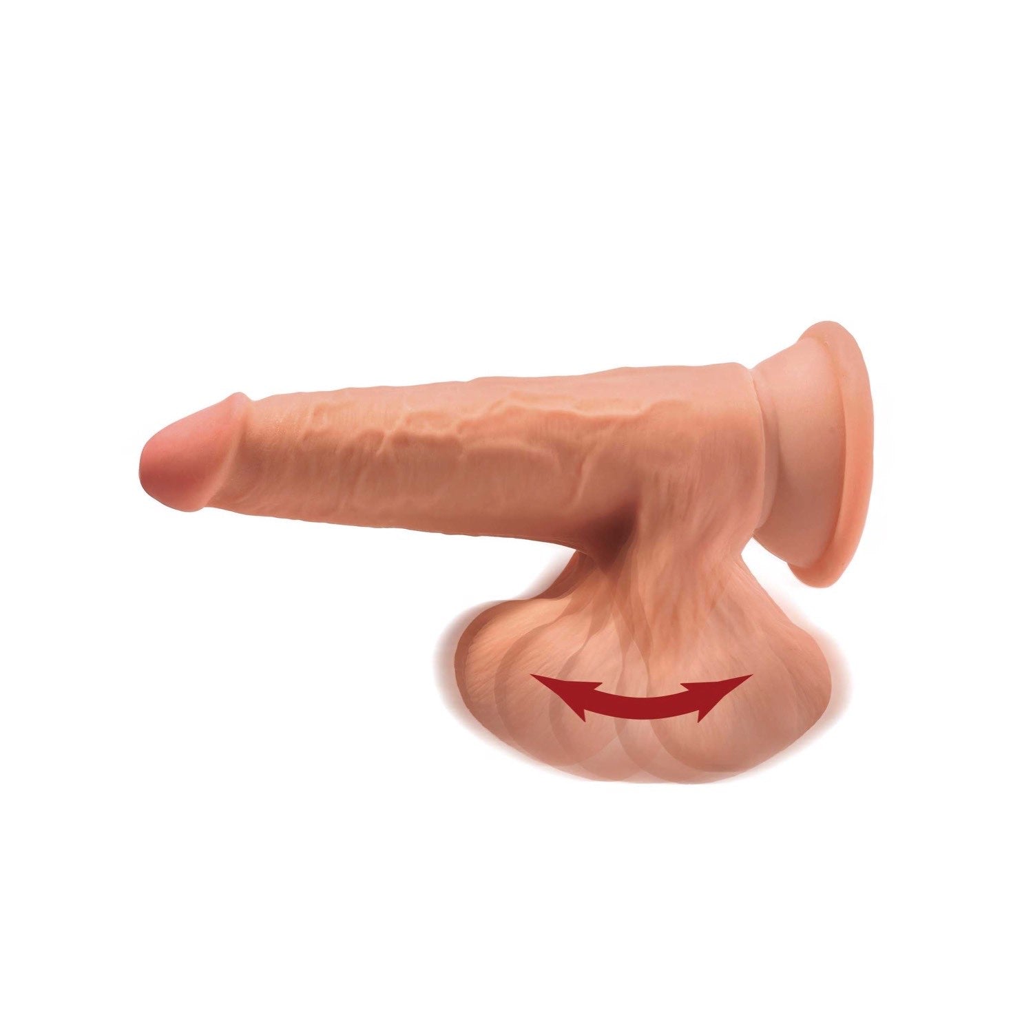 King Cock Plus 7&quot; 3D Cock with Swinging Balls - Tan 17.8 cm Dong by Pipedream