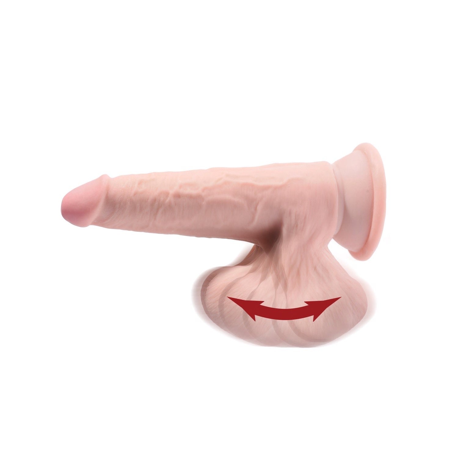 King Cock Plus 8&quot; 3D Cock with Swinging Balls - Flesh 20.3 cm Dong by Pipedream