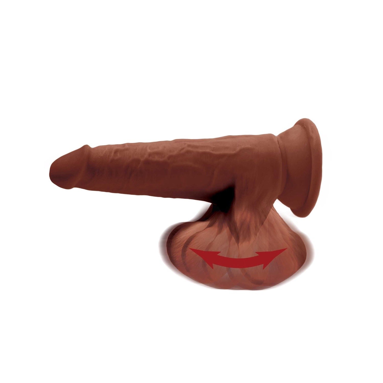 King Cock Plus 8&quot; 3D Cock with Swinging Balls - Brown 20.3 cm Dong by Pipedream