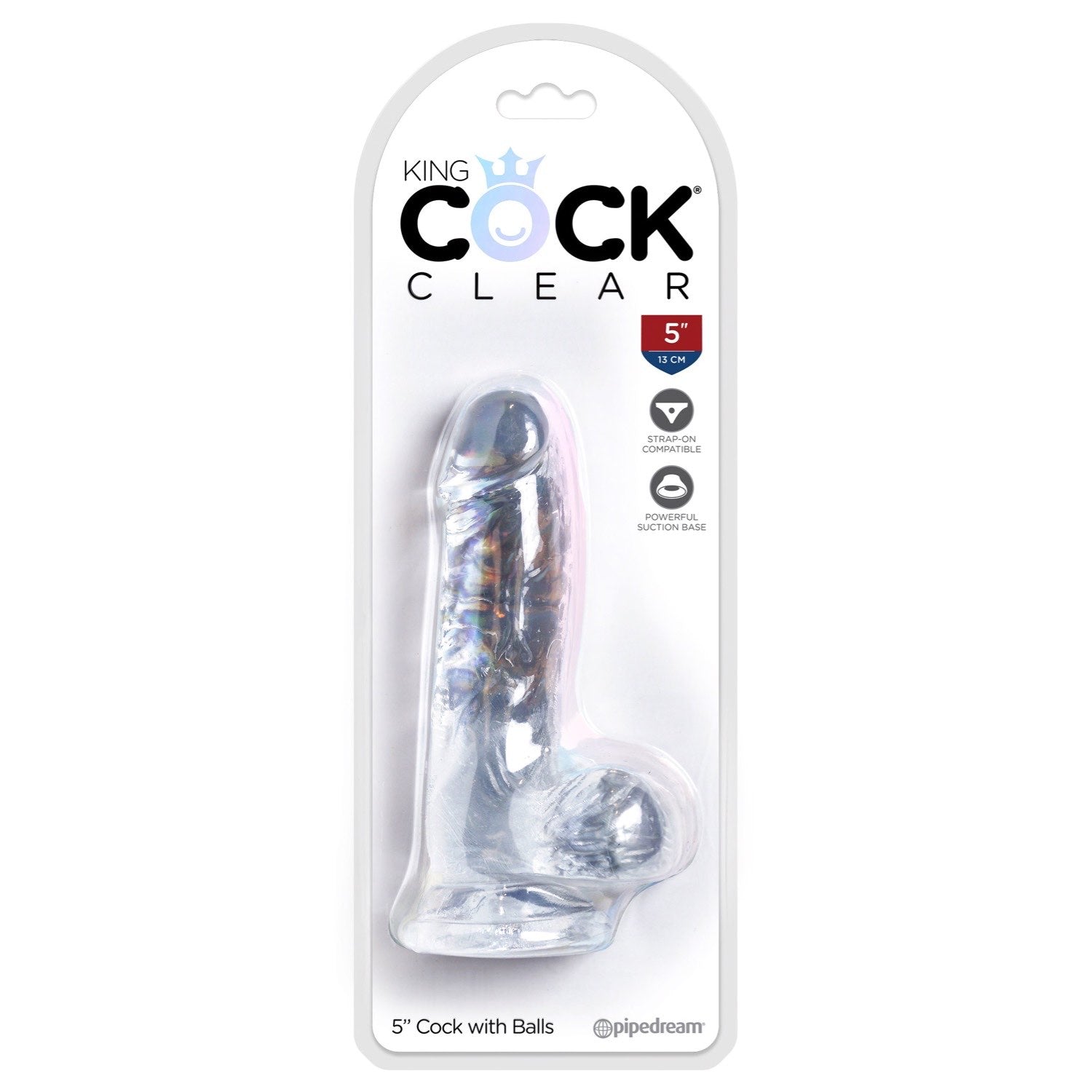 King Cock Clear 5&quot; Cock with Balls - Clear 12.7 cm Dong by Pipedream