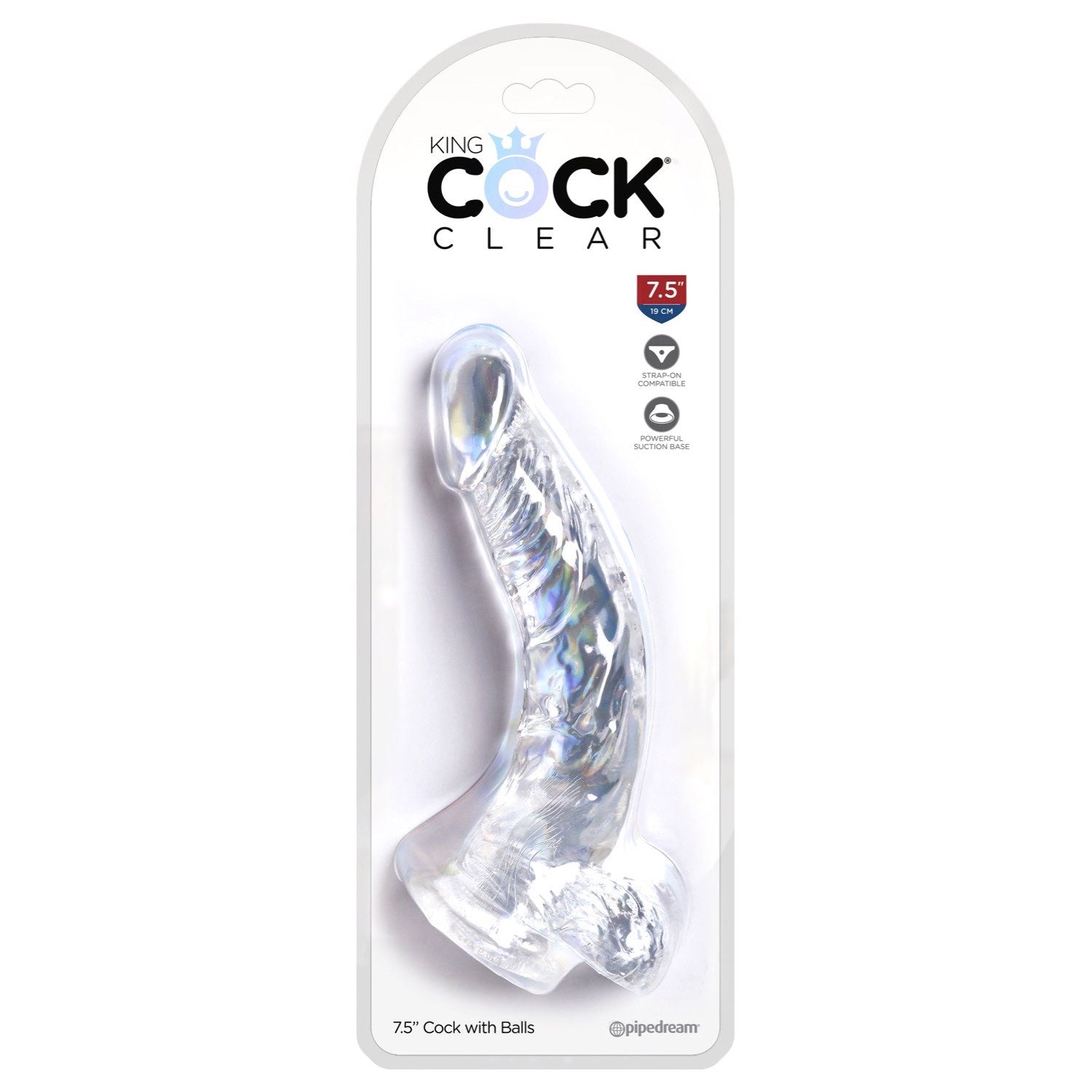 King Cock Clear 7.5&quot; Cock with Balls - Clear 19 cm Dong by Pipedream