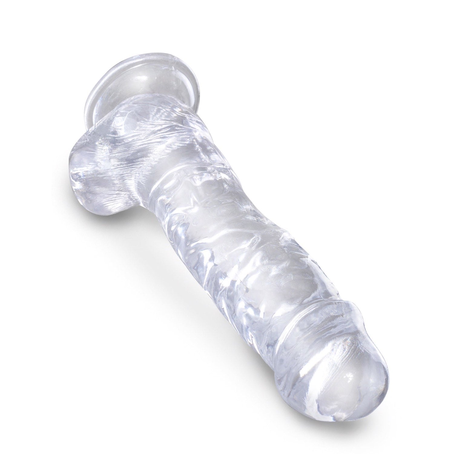 King Cock Clear 8&quot; Cock with Balls - Clear 20.3 cm Dong by Pipedream