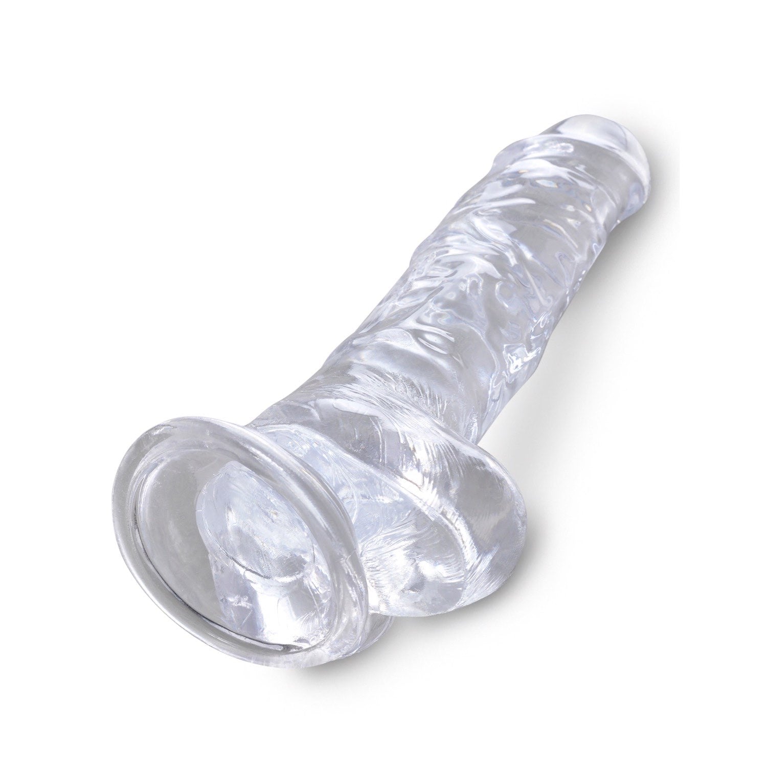 King Cock Clear 8&quot; Cock with Balls - Clear 20.3 cm Dong by Pipedream