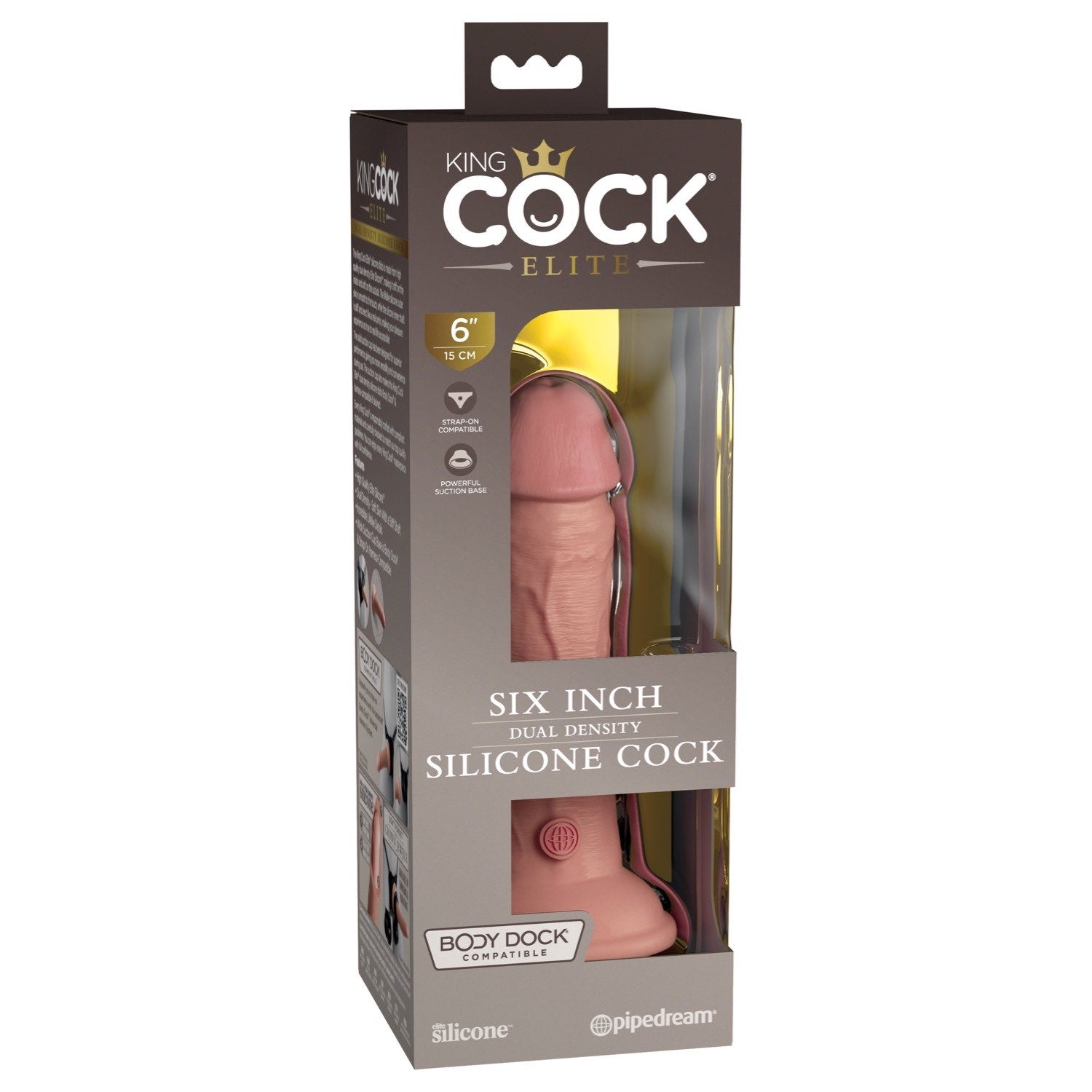 King Cock Elite 6&quot; Dual Density Cock - Flesh - Flesh 15.2 cm Dong by Pipedream