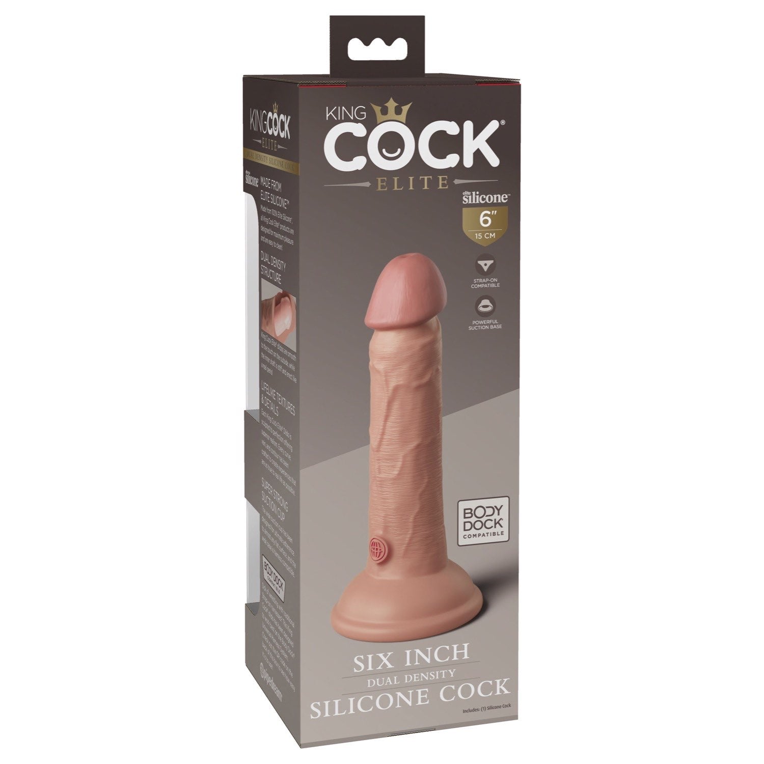 King Cock Elite 6&quot; Dual Density Cock - Flesh - Flesh 15.2 cm Dong by Pipedream