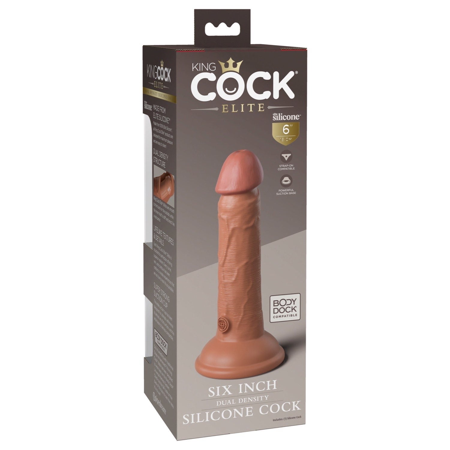 King Cock Elite 6&quot; Dual Density Cock - Tan - Tan 15.2 cm Dong by Pipedream