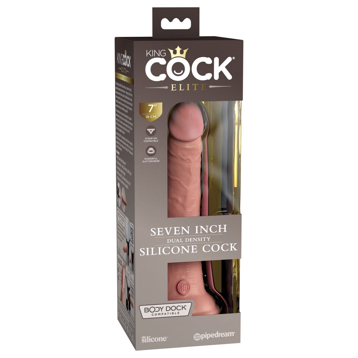 King Cock Elite 7&quot; Dual Density Cock - Flesh - Flesh 17.8 cm Dong by Pipedream