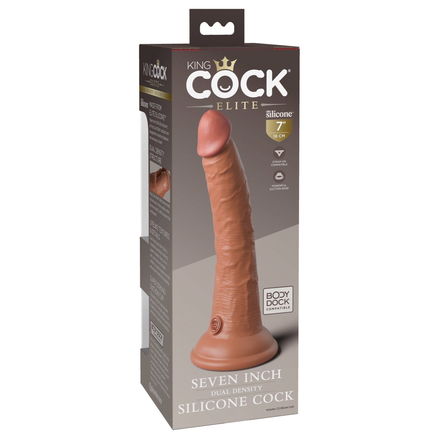 King Cock Elite 7&quot; Dual Density Cock - Tan - Tan 17.8 cm Dong by Pipedream