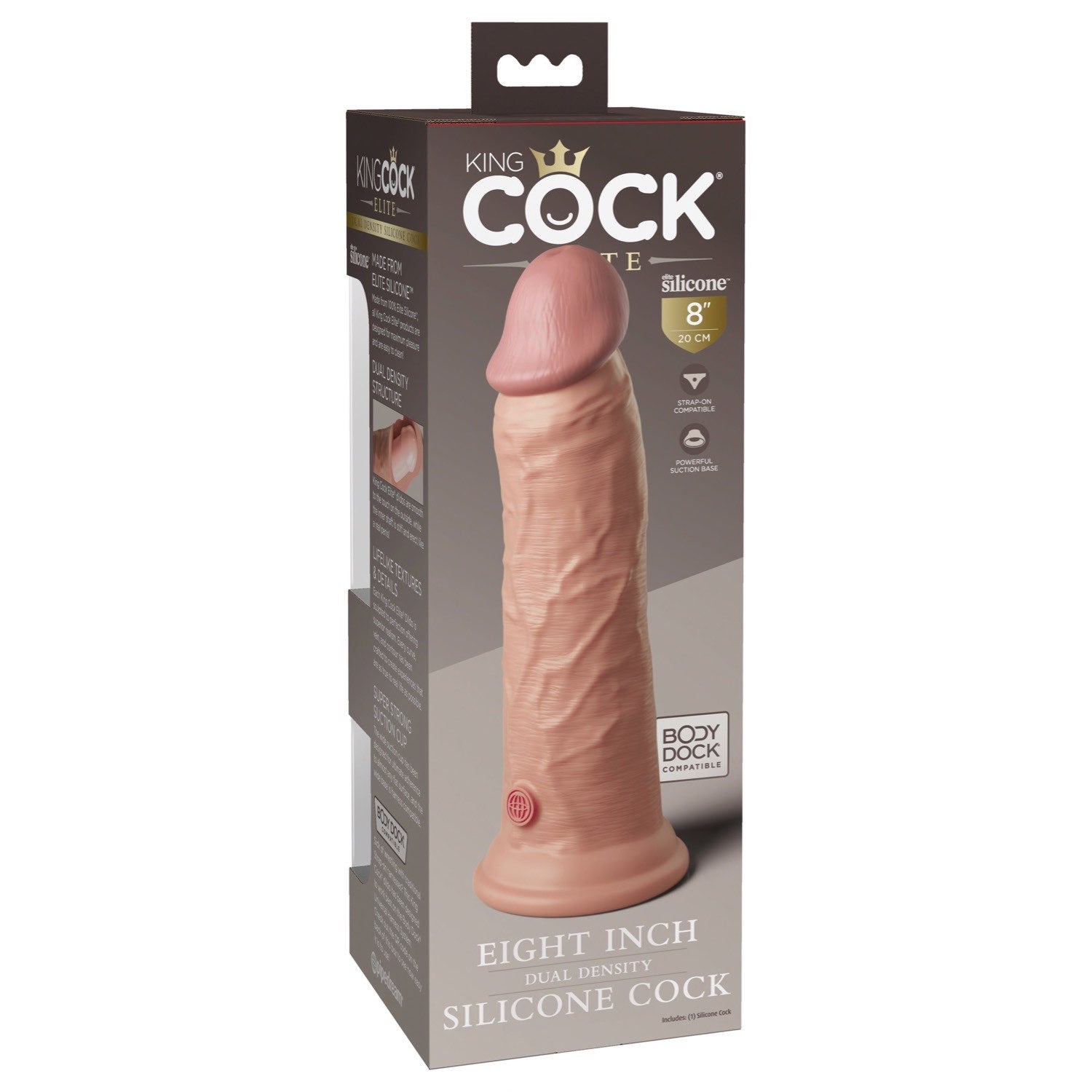 King Cock Elite 8&quot; Dual Density Cock - Flesh - Flesh 20.3 cm Dong by Pipedream