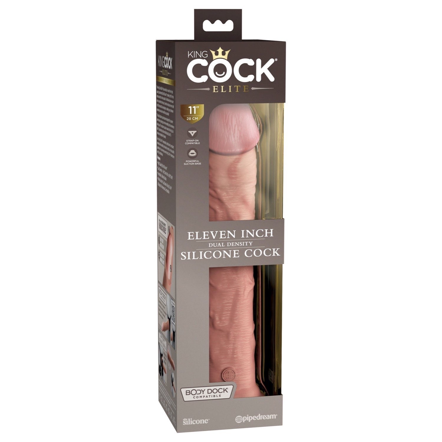 King Cock Elite 11&quot; Dual Density Cock - Flesh - Flesh 28 cm Dong by Pipedream